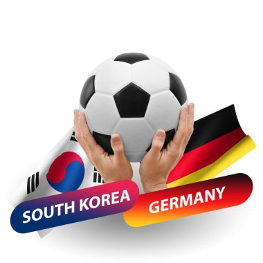 Soccer football competition match, national teams south korea vs germany