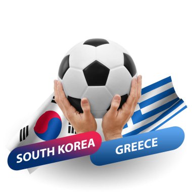 Soccer football competition match, national teams south korea vs greece