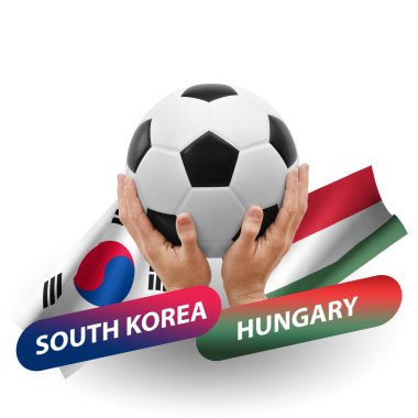 Soccer football competition match, national teams south korea vs hungary
