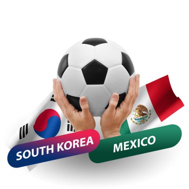 Soccer football competition match, national teams south korea vs mexico
