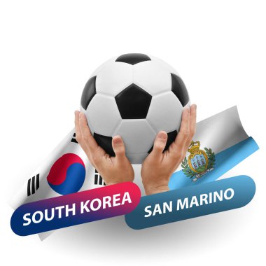 Soccer football competition match, national teams south korea vs san marino