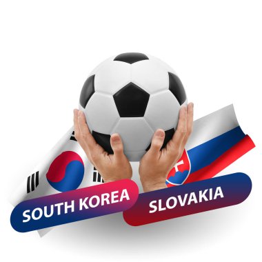 Soccer football competition match, national teams south korea vs slovakia