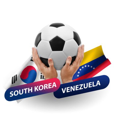 Soccer football competition match, national teams south korea vs venezuela