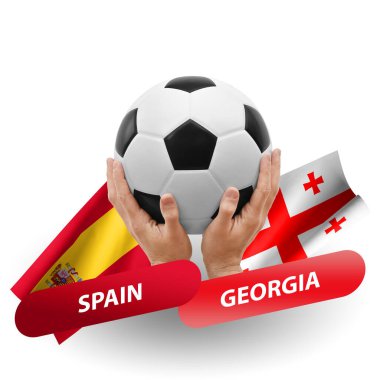 Soccer football competition match, national teams spain vs georgia