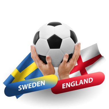 Soccer football competition match, national teams sweden vs england