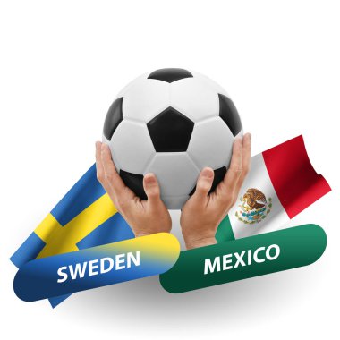 Soccer football competition match, national teams sweden vs mexico