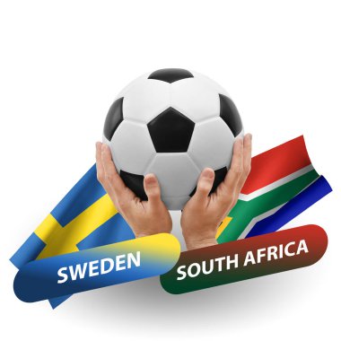 Soccer football competition match, national teams sweden vs south africa