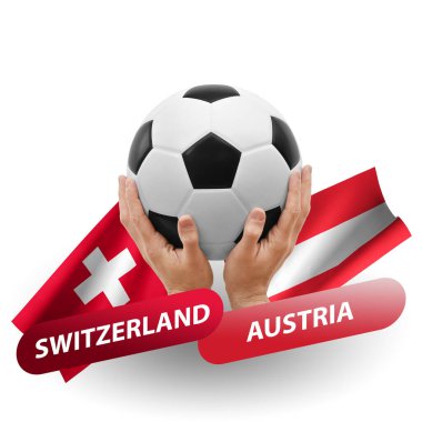 Soccer football competition match, national teams switzerland vs austria