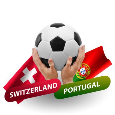Soccer football competition match, national teams switzerland vs portugal
