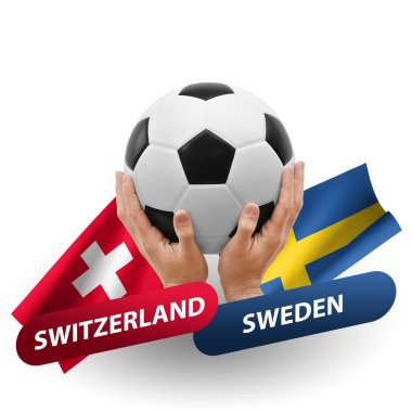 Soccer football competition match, national teams switzerland vs sweden