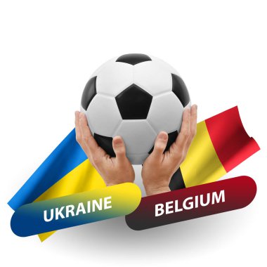 Soccer football competition match, national teams ukraine vs belgium