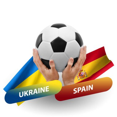 Soccer football competition match, national teams ukraine vs spain