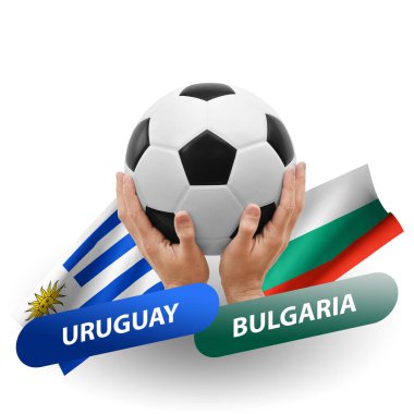 Soccer football competition match, national teams uruguay vs bulgaria