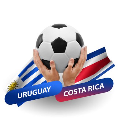 Soccer football competition match, national teams uruguay vs costa rica