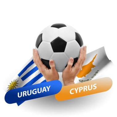 Soccer football competition match, national teams uruguay vs cyprus