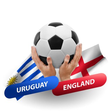 Soccer football competition match, national teams uruguay vs england