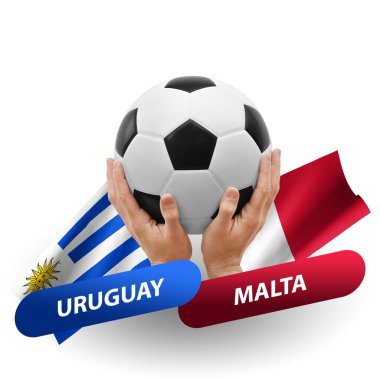 Soccer football competition match, national teams uruguay vs malta