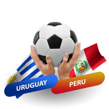 Soccer football competition match, national teams uruguay vs peru