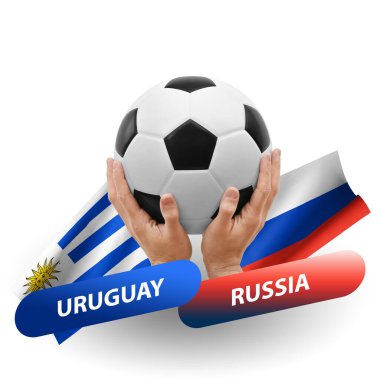Soccer football competition match, national teams uruguay vs russia