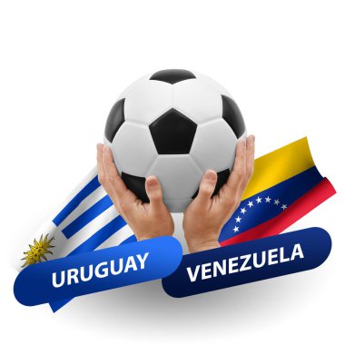 Soccer football competition match, national teams uruguay vs venezuela