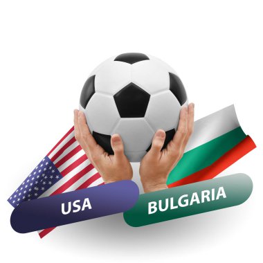 Soccer football competition match, national teams usa vs bulgaria