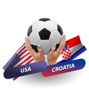 Soccer football competition match, national teams usa vs croatia
