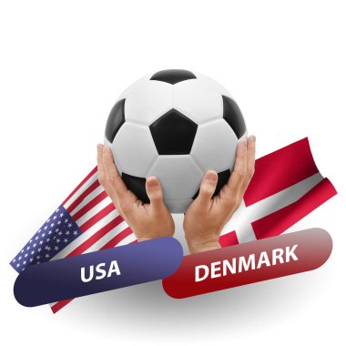 Soccer football competition match, national teams usa vs denmark