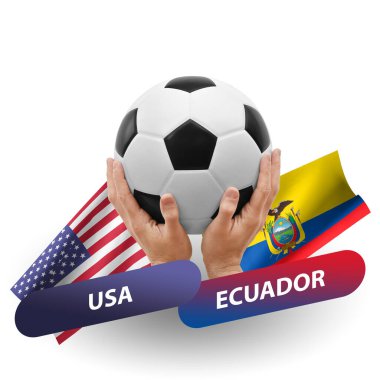 Soccer football competition match, national teams usa vs ecuador