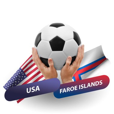 Soccer football competition match, national teams usa vs faroe islands