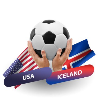 Soccer football competition match, national teams usa vs iceland