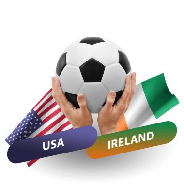Soccer football competition match, national teams usa vs ireland