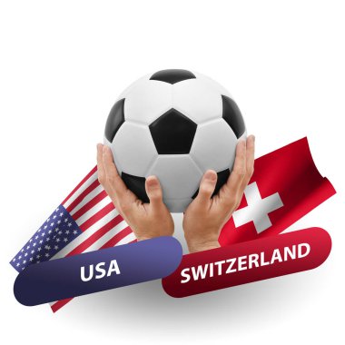 Soccer football competition match, national teams usa vs switzerland