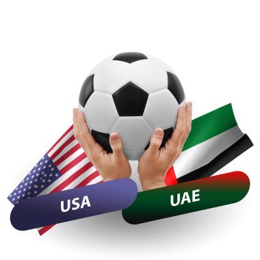 Soccer football competition match, national teams usa vs uae