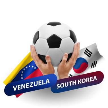 Soccer football competition match, national teams venezuela vs south korea