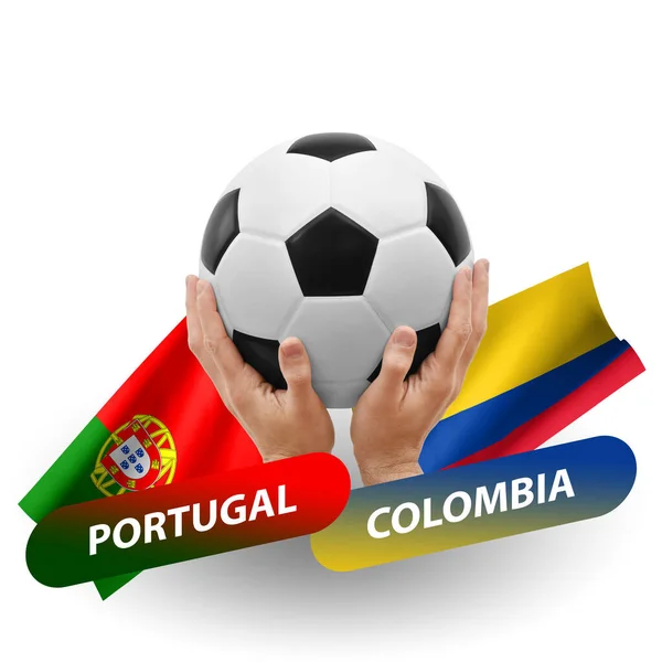 サッカーの試合 ナショナルチームポルトガル対コロンビア — ストック写真
