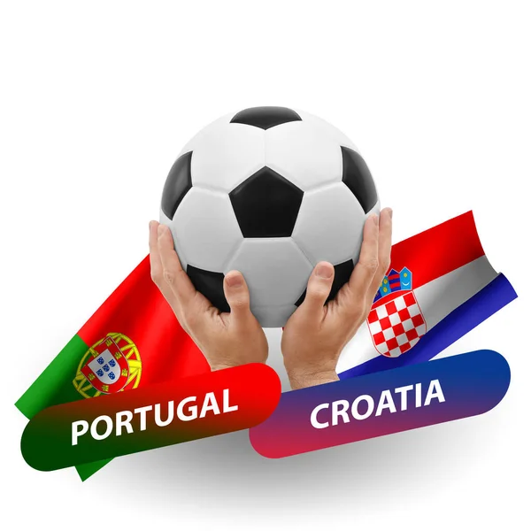 Soccer Football Competition Match National Teams Portugal Croatia — Foto Stock