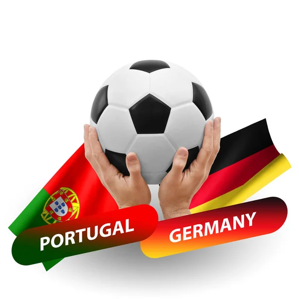 Ποδόσφαιρο Αγώνα Ποδοσφαίρου Εθνικές Ομάδες Portugal Γερμανία — Φωτογραφία Αρχείου