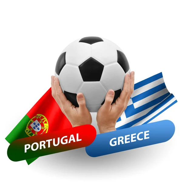 Soccer Football Competition Match National Teams Portugal Greece — Stock fotografie