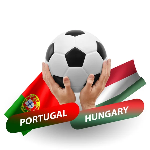 Soccer Football Competition Match National Teams Portugal Hungary — Stock Photo, Image