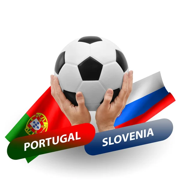 Soccer Football Competition Match National Teams Portugal Slovenia — Stockfoto