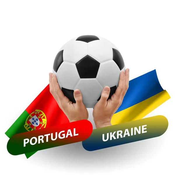 Soccer Football Competition Match National Teams Portugal Ukraine — Photo