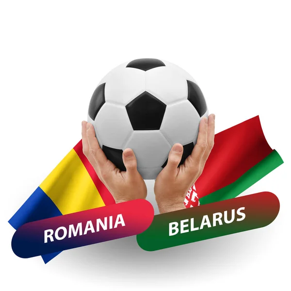 Soccer Football Competition Match National Teams Romania Belarus — Φωτογραφία Αρχείου