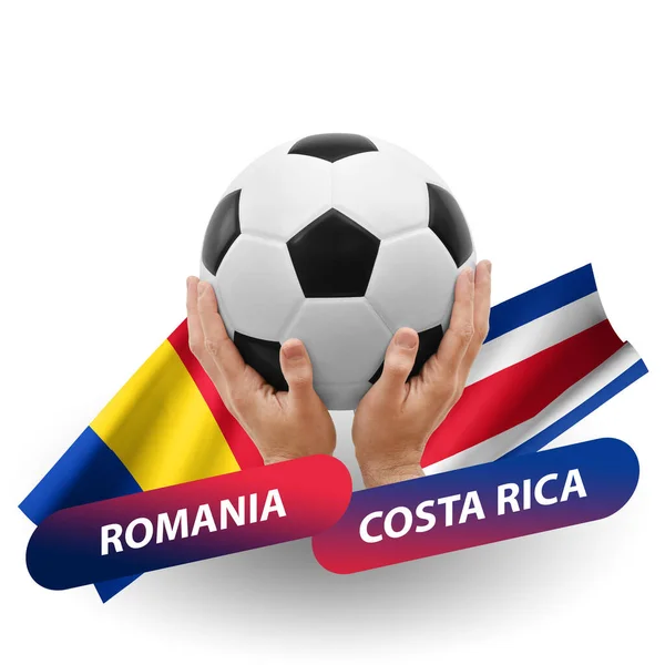 Soccer Football Competition Match National Teams Romania Costa Rica — Stok Foto