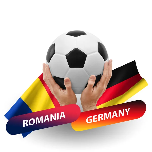 Soccer Football Competition Match National Teams Romania Germany — Stok fotoğraf