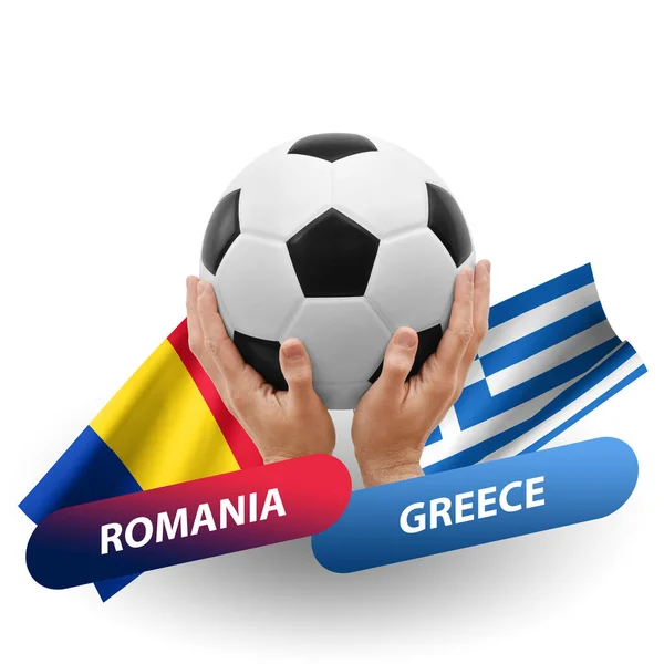 Soccer Football Competition Match National Teams Romania Greece — Photo