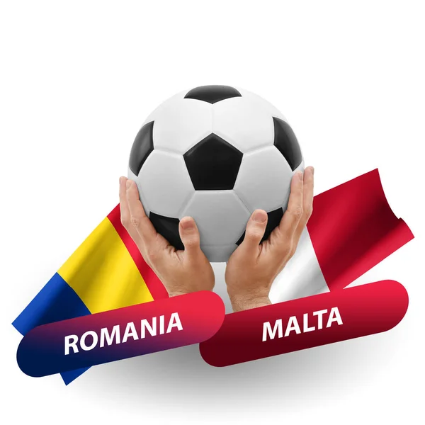 Soccer Football Competition Match National Teams Romania Malta —  Fotos de Stock