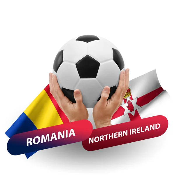 Soccer Football Competition Match National Teams Romania Northern Ireland — Φωτογραφία Αρχείου