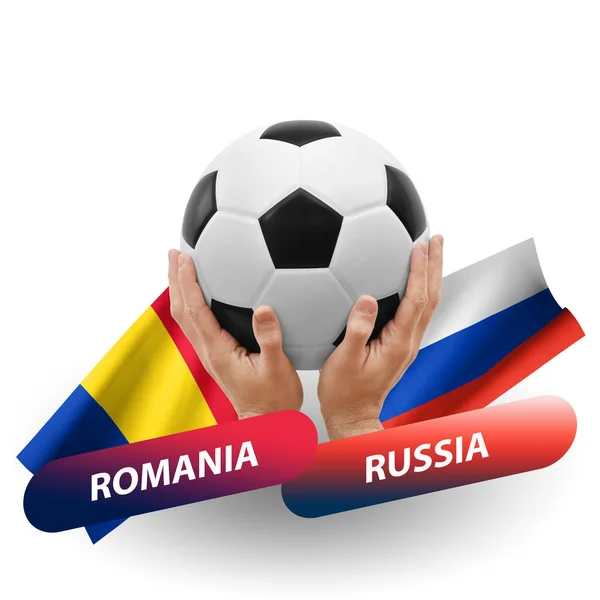 Soccer Football Competition Match National Teams Romania Russia — Photo