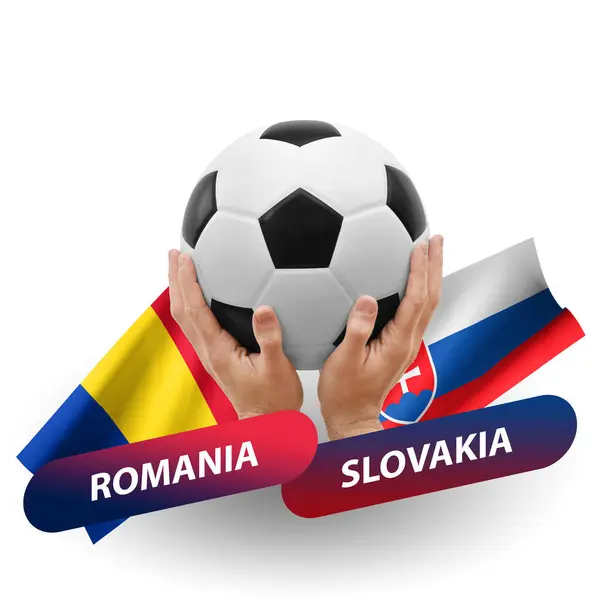 Soccer Football Competition Match National Teams Romania Slovakia — Photo