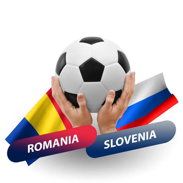 Soccer Football Competition Match National Teams Romania Slovenia — Photo